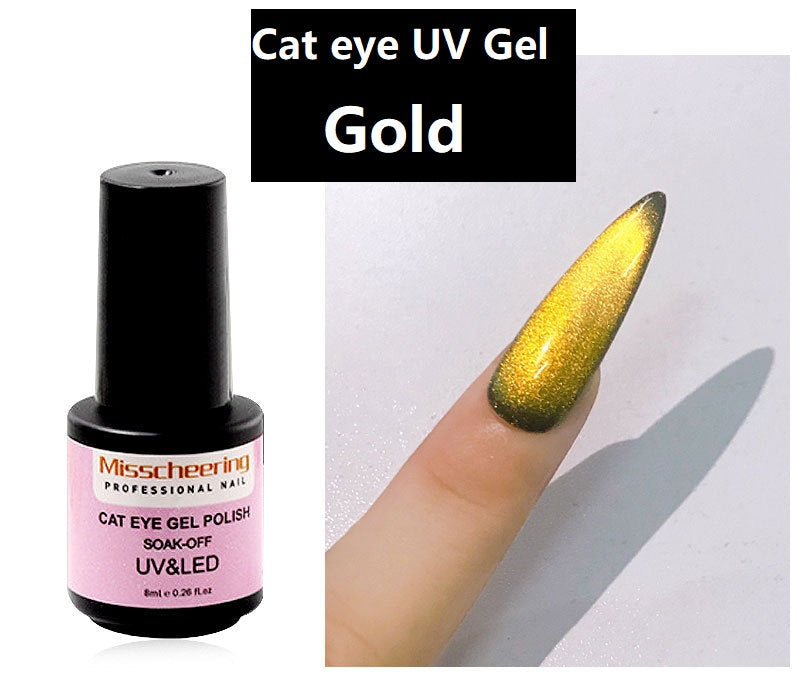 Rainbow Magnetic Cat Eye UV Gel + Magnetic Stick