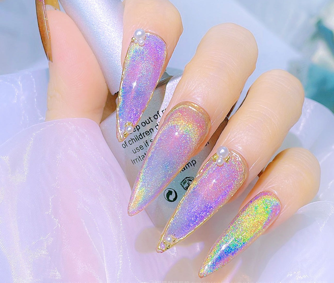 Rainbow Magnetic Cat Eye UV Gel + Magnetic Stick