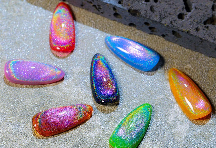 Rainbow Magnetic Cat Eye UV Gel + Magnetic Stick