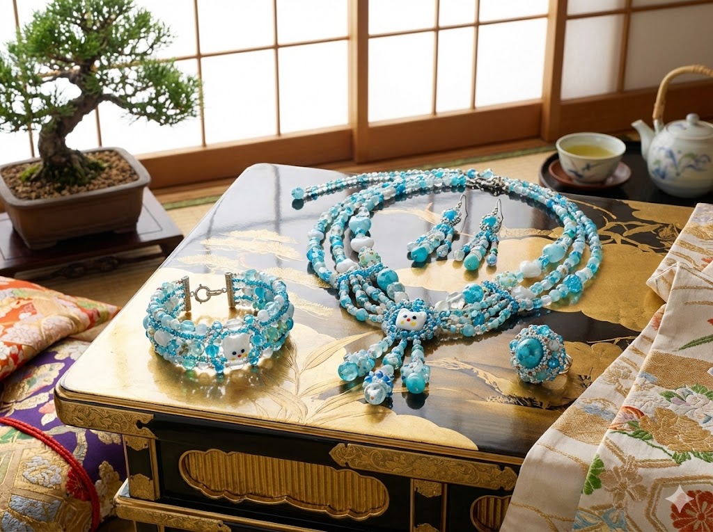 JP0506.空色にゃんこ（とんぼ玉シリーズ）（第45弹）